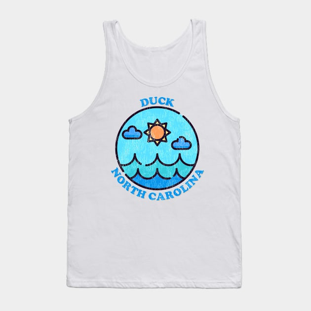 Duck, NC Summertime Vacationing Ocean Skyline Tank Top by Contentarama